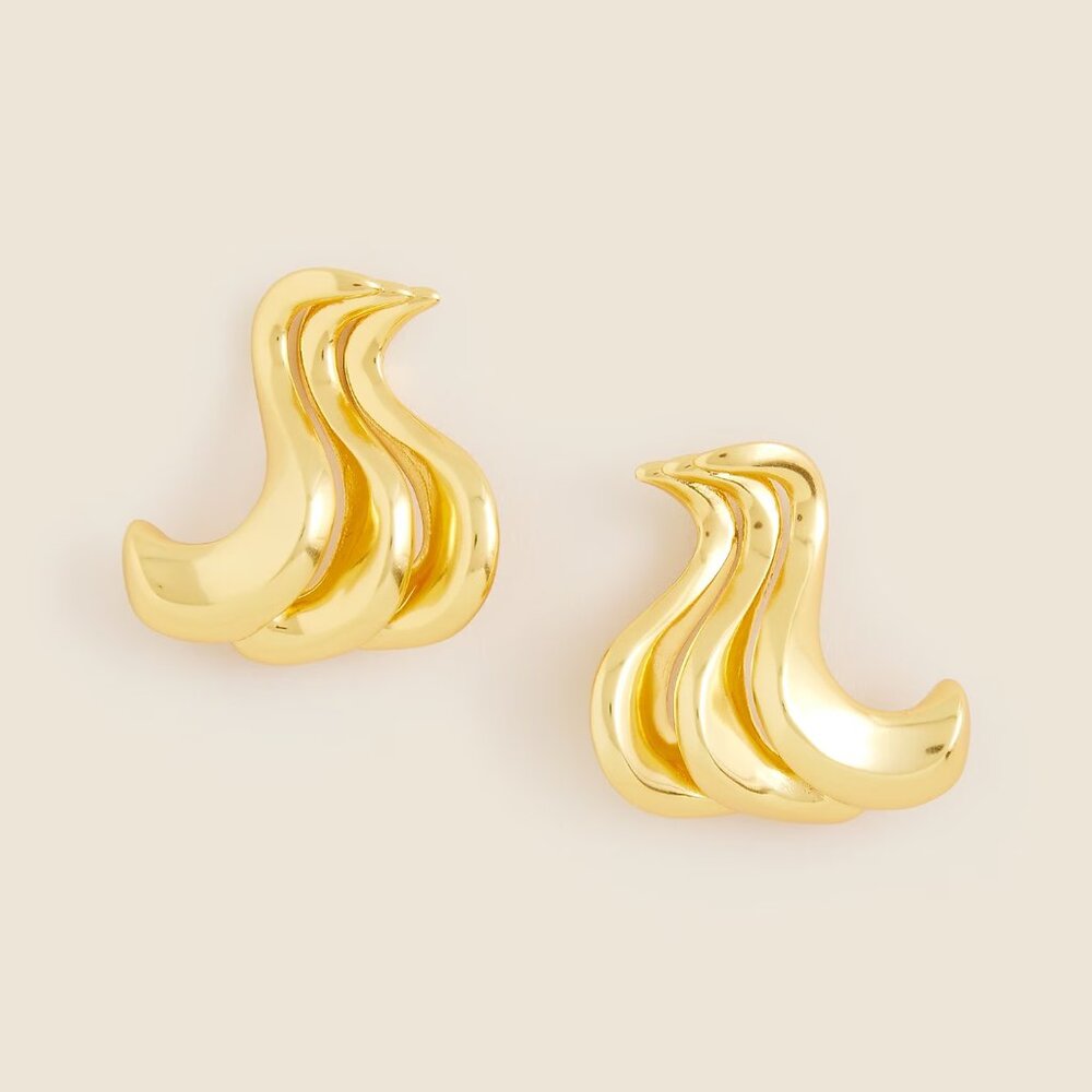 J. Crew Goldtone Sculptural Squiggle Earrings/NWT